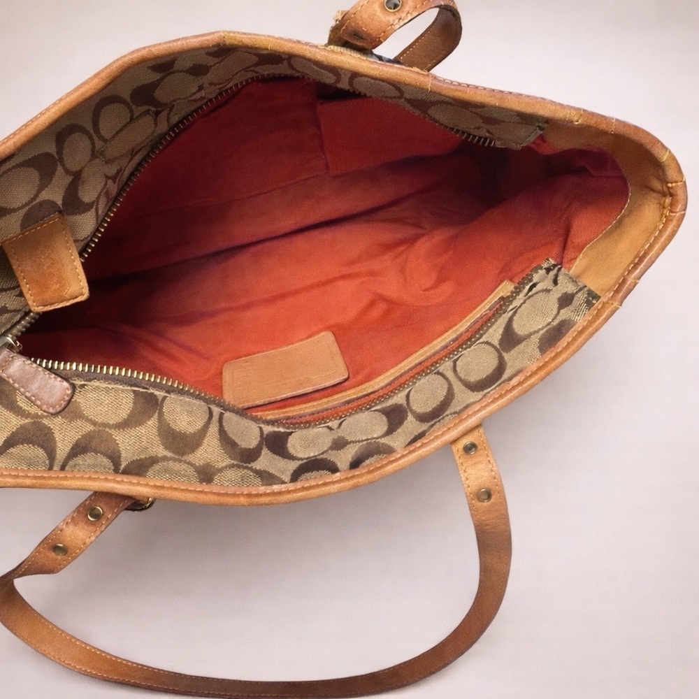 COACH Vintage Signature Canvas Leather Tote Bag | Style 6335 | GUC - Picture 8 of 11